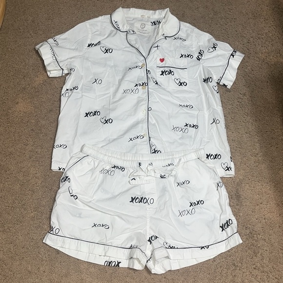 Printfresh x The Mom Edit TME Short Sleeve Pajama Sleep Set Hugs & Kisses Large - Picture 4 of 12